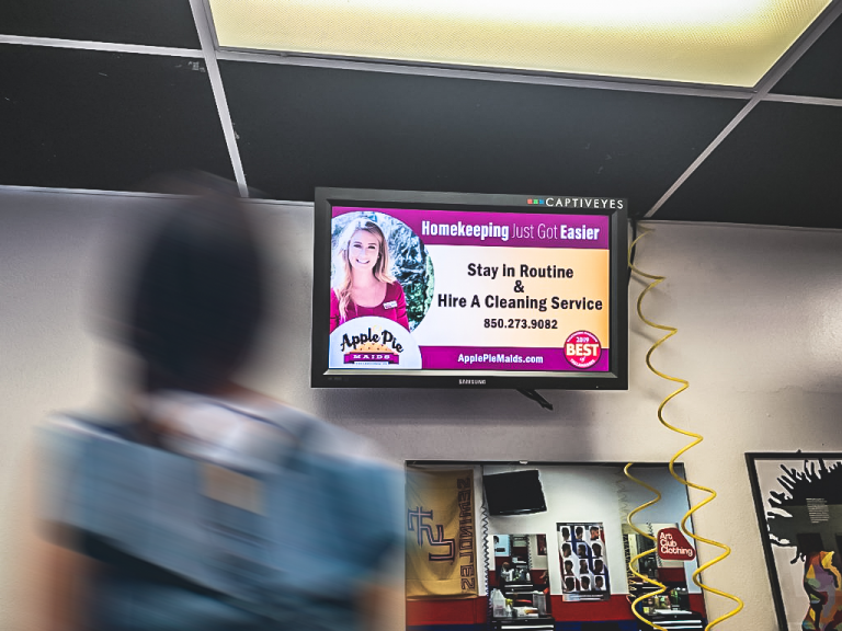 Indoor advertising billboard showcasing new product